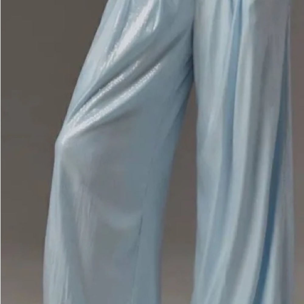 ‼️WOW‼️Anthropologie Light 🩵💙Blue SEQUENCE Wide Leg Pants‼️ - Picture 9 of 16